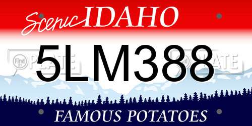 5LM388 Idaho License Plate