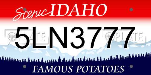5LN3777 Idaho License Plate