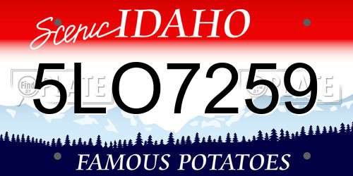 5LO7259 Idaho License Plate