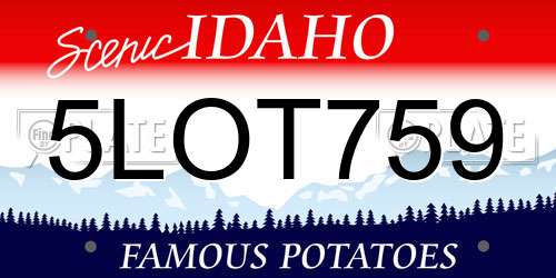 5LOT759 Idaho License Plate