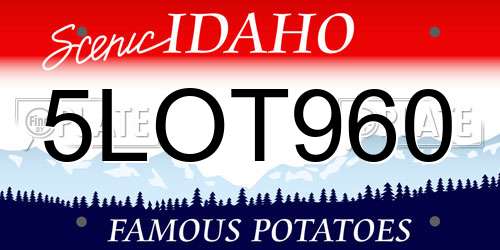 5LOT960 Idaho License Plate