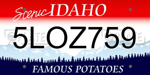 5LOZ759 Idaho License Plate
