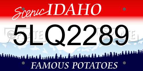 5LQ2289 Idaho License Plate