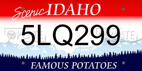 5LQ299 Idaho License Plate