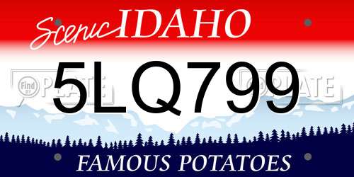 5LQ799 Idaho License Plate