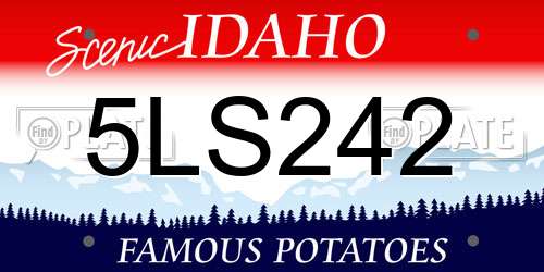 5LS242 Idaho License Plate