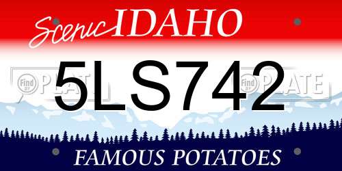 5LS742 Idaho License Plate