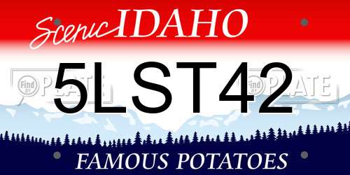 5LST42 Idaho License Plate