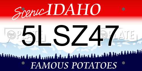 5LSZ47 Idaho License Plate