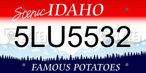 5LU5532 Idaho License Plate
