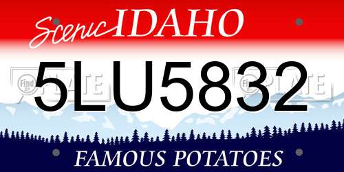 5LU5832 Idaho License Plate
