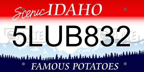 5LUB832 Idaho License Plate