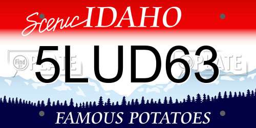 5LUD63 Idaho License Plate