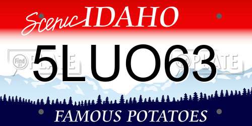 5LUO63 Idaho License Plate