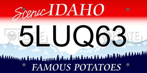 5LUQ63 Idaho License Plate