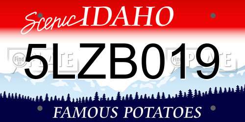 5LZB019 Idaho License Plate