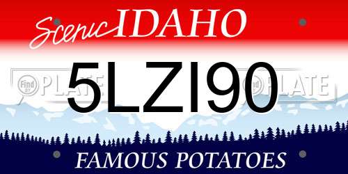 5LZI90 Idaho License Plate