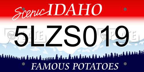5LZS019 Idaho License Plate