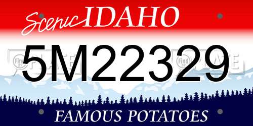5M22329 Idaho License Plate