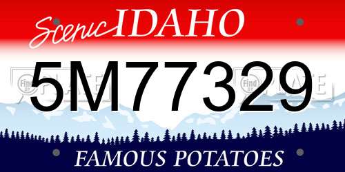 5M77329 Idaho License Plate