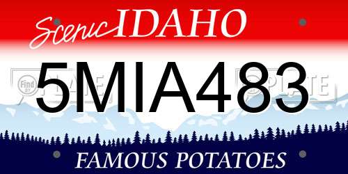 5MIA483 Idaho License Plate