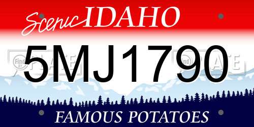 5MJ1790 Idaho License Plate