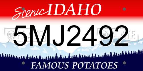 5MJ2492 Idaho License Plate