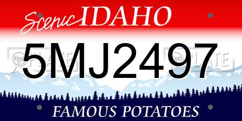 5MJ2497 Idaho License Plate