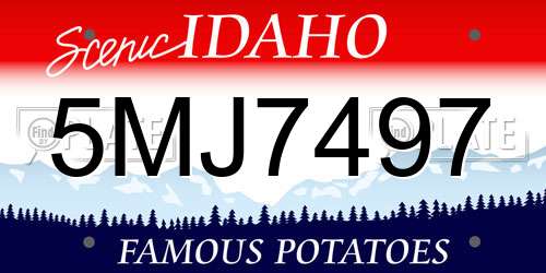 5MJ7497 Idaho License Plate