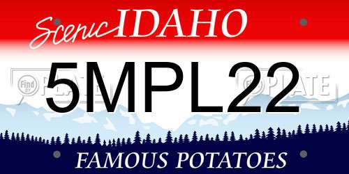 5MPL22 Idaho License Plate