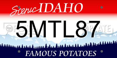5MTL87 Idaho License Plate