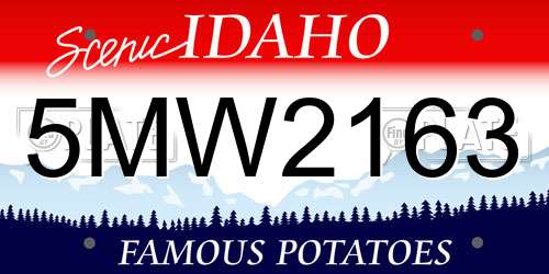 5MW2163 Idaho License Plate