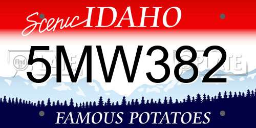 5MW382 Idaho License Plate