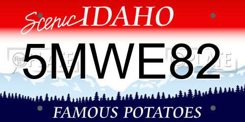 5MWE82 Idaho License Plate