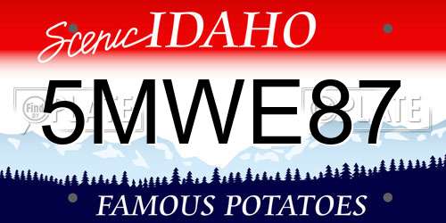 5MWE87 Idaho License Plate