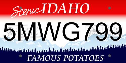5MWG799 Idaho License Plate