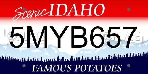 5MYB657 Idaho License Plate