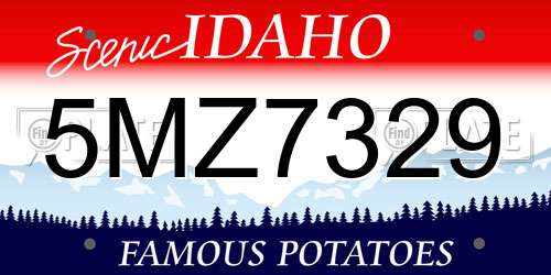 5MZ7329 Idaho License Plate
