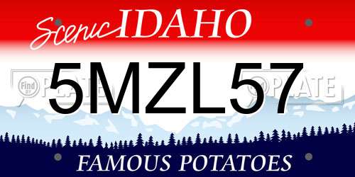 5MZL57 Idaho License Plate