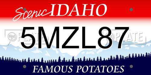 5MZL87 Idaho License Plate