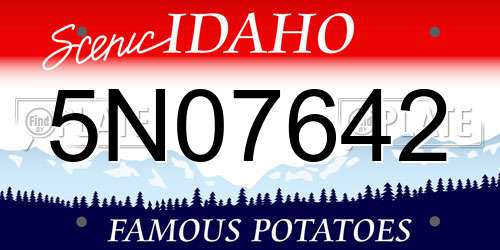 5N07642 Idaho License Plate