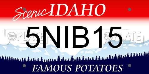 5NIB15 Idaho License Plate