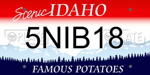 5NIB18 Idaho License Plate