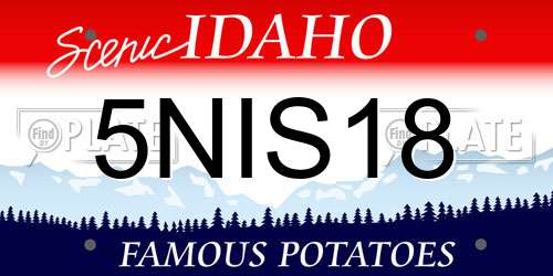 5NIS18 Idaho License Plate