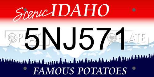 5NJ571 Idaho License Plate