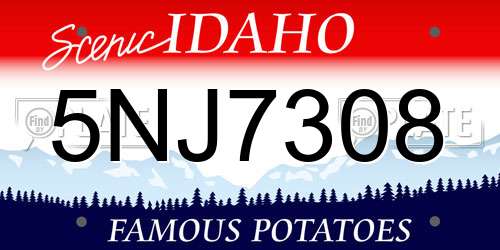 5NJ7308 Idaho License Plate