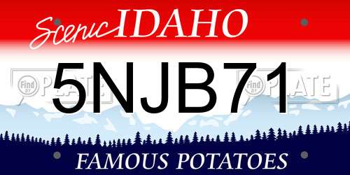 5NJB71 Idaho License Plate