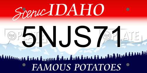 5NJS71 Idaho License Plate