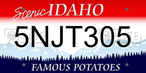 5NJT305 Idaho License Plate