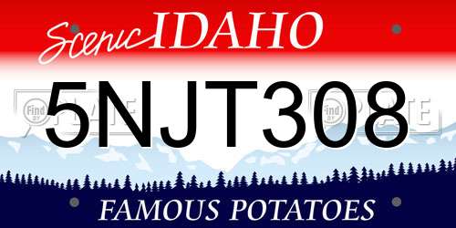 5NJT308 Idaho License Plate